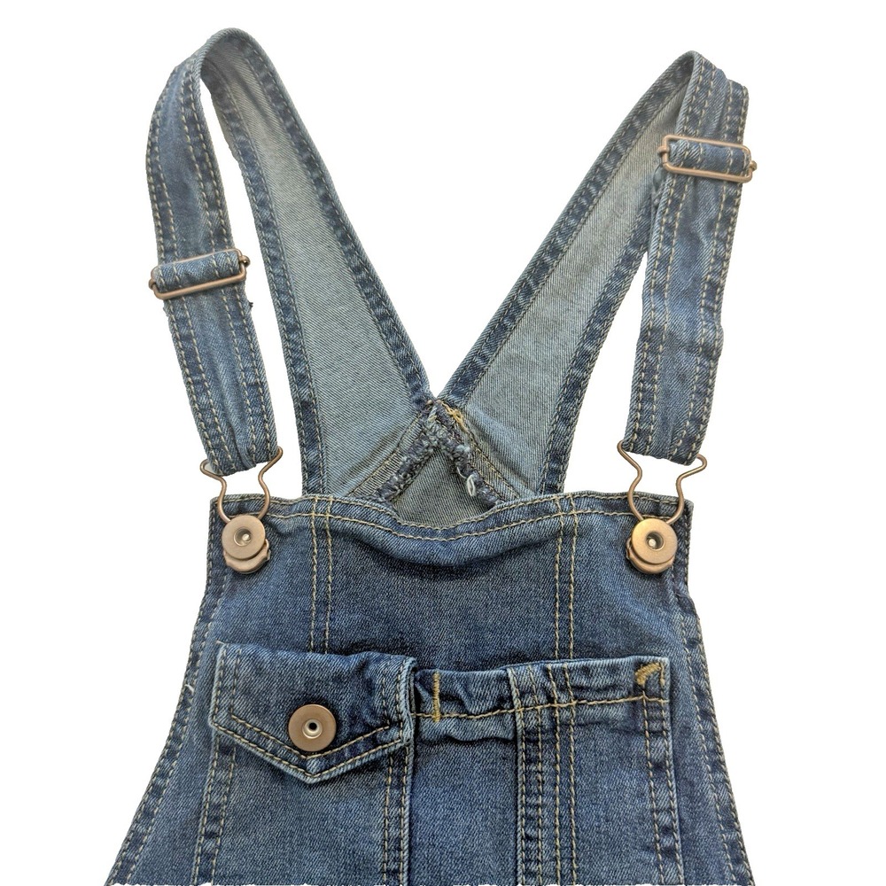 NOBO No Boundaries Denim Bib Shortalls Overalls Distressed Grunge Size S (3-5) - Picture 2 of 13